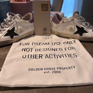 Super-Star with green snake-print suede star and purple heel tab